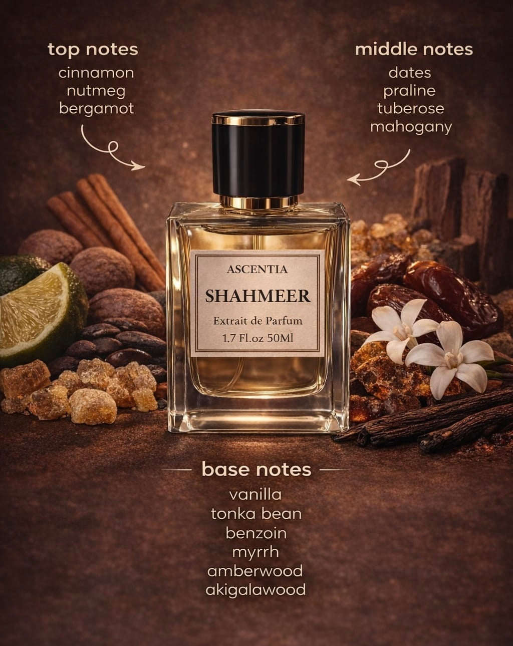 Shahmeer by Ascentia – Inspired by Lattafa Khamrah | Luxury Extrait de Parfum for Men