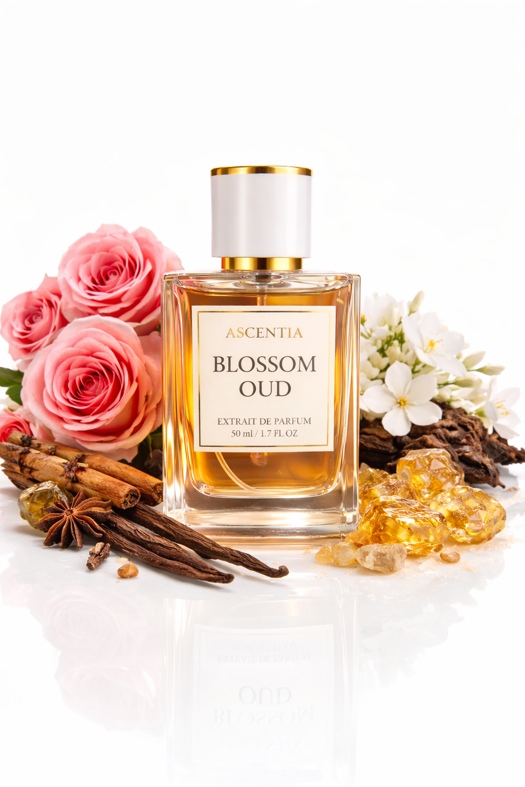Blossom Oud by Ascentia – Inspired by Oud & Roses | Luxury Unisex Extrait de Parfum