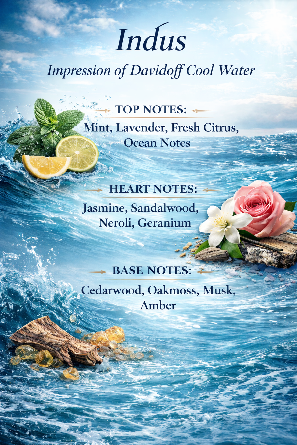 Indus by Ascentia – Inspired by Davidoff Cool Water | Luxury Men’s Extrait de Parfum